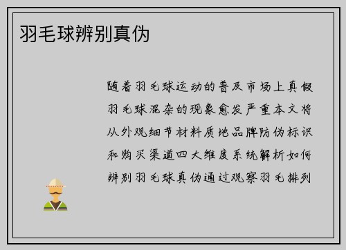 羽毛球辨别真伪